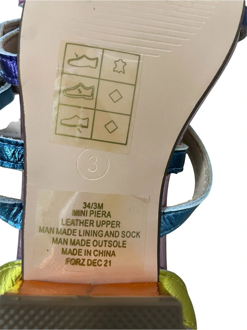 Kurt Geiger Rainbow Metallic Mini Piera Sandals